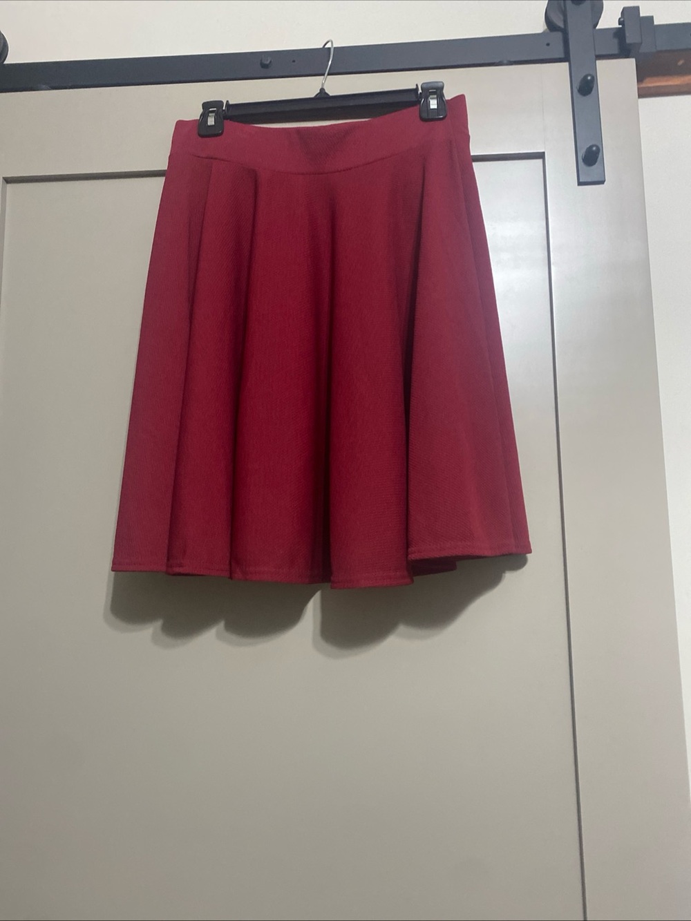 Women's Skater Flared Mini Skirt in Cherry Red